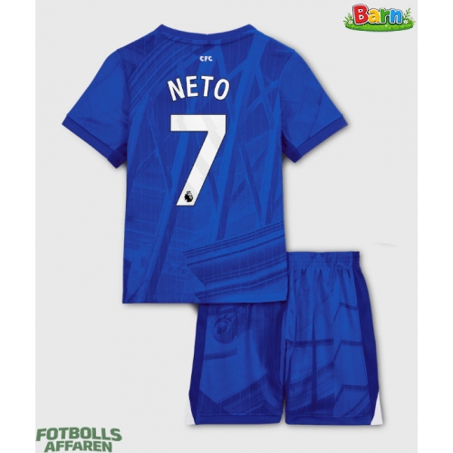 Chelsea Pedro Neto #7 Hemmaställ Barn 2025-26 Kortärmad (+ Korta byxor)